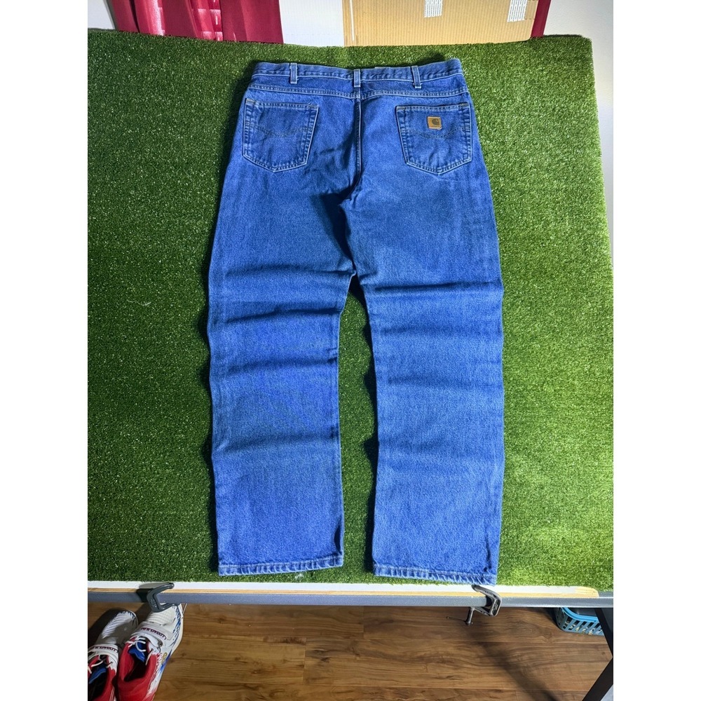 Carhartt B18 DST Traditional Fit Mens Blue Denim Jeans 40x34 Straight Leg Work